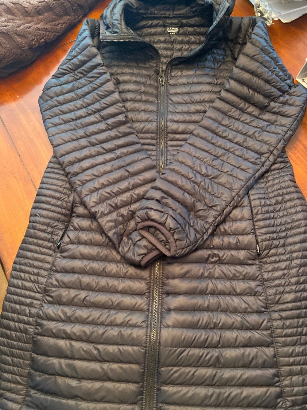 LL Bean womens black puffer coat